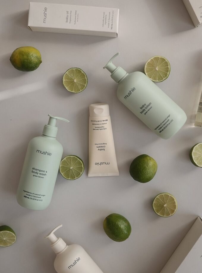 Mushie kūdikių losjonas Green Lemon Cosmos