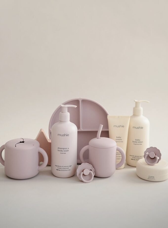Mushie kūdikių šampūnas ir kūno prausiklis Lavender Cosmos - 400 ml