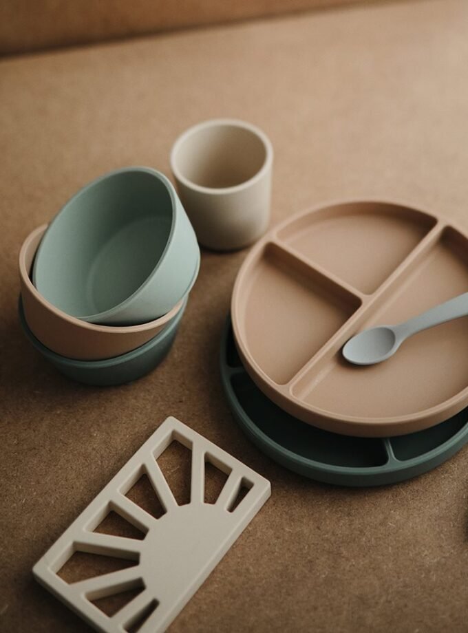 Mushie silikoniniai šaukšteliai 2 vnt - Dried Thyme/Natural