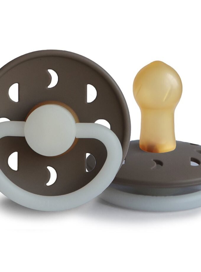 FRIGG Moon Phase - Round Latex Pacifier - Portobello Night - Size 2