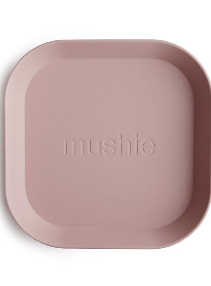 Mushie lėkštutė Square 2 vnt - Blush