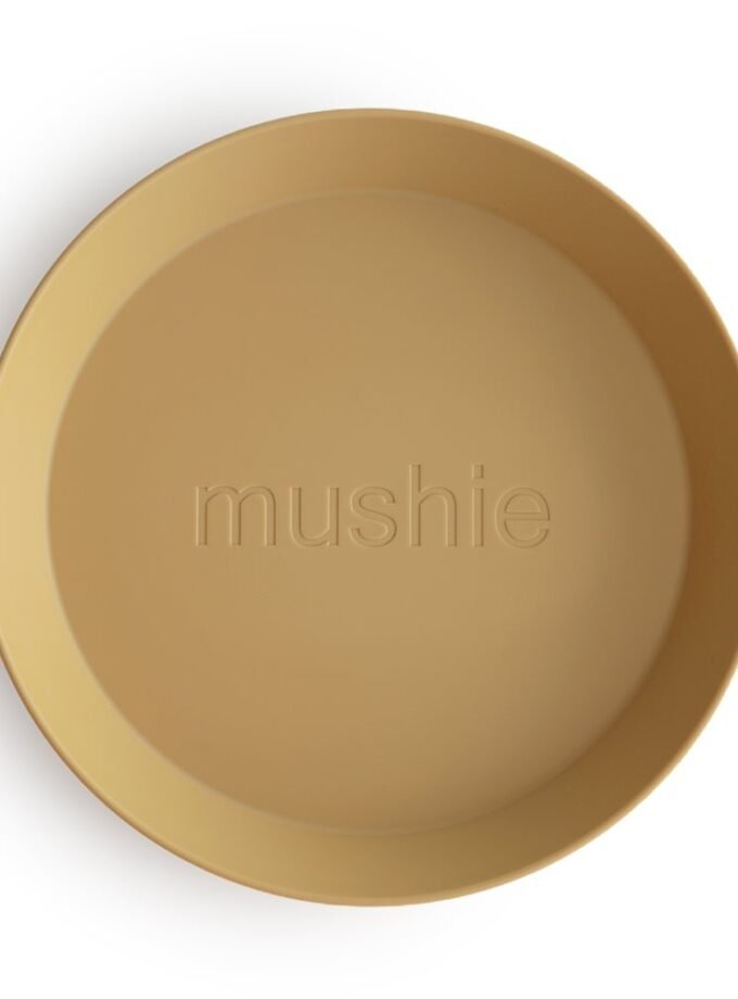 Mushie lėkštutė round 2 vnt Mustard
