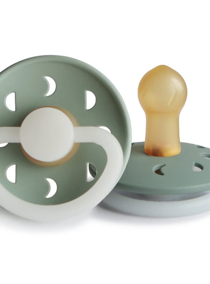 FRIGG Moon Phase - Round Latex Pacifier - Sage Night - Size 2