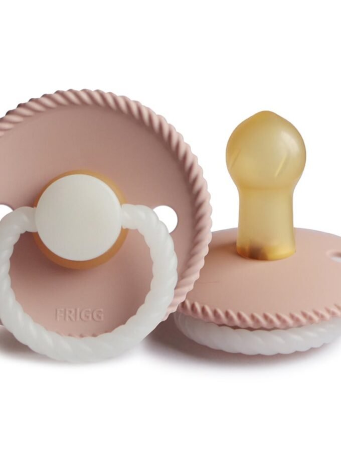 FRIGG Rope - Round Latex Pacifier - Blush Night - Size 1
