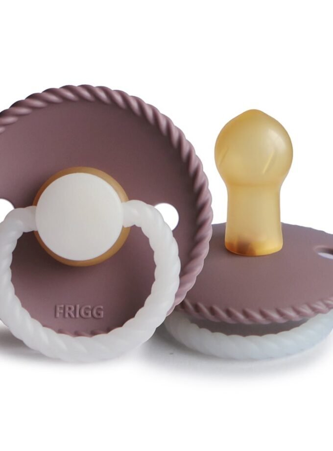 FRIGG Rope - Round Latex Pacifier - Twilight Mauve Night - Size 1