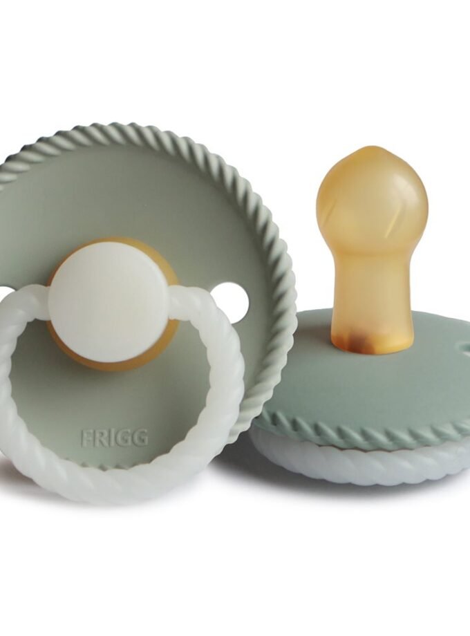 FRIGG Rope - Round Latex Pacifier - Sage Night - Size 2