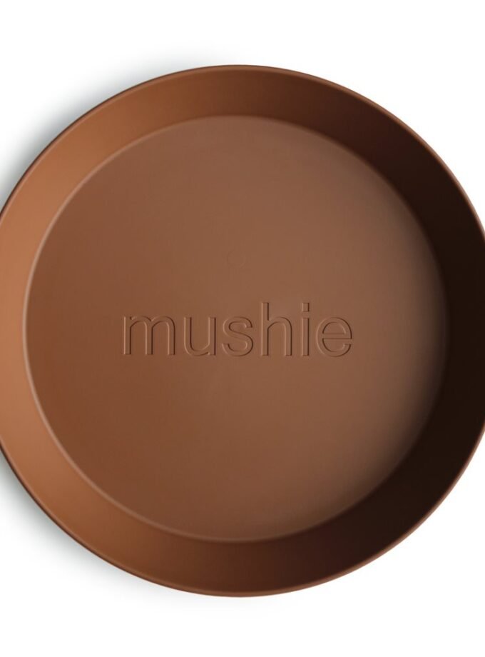 Mushie lėkštutė round 2 vnt Caramel