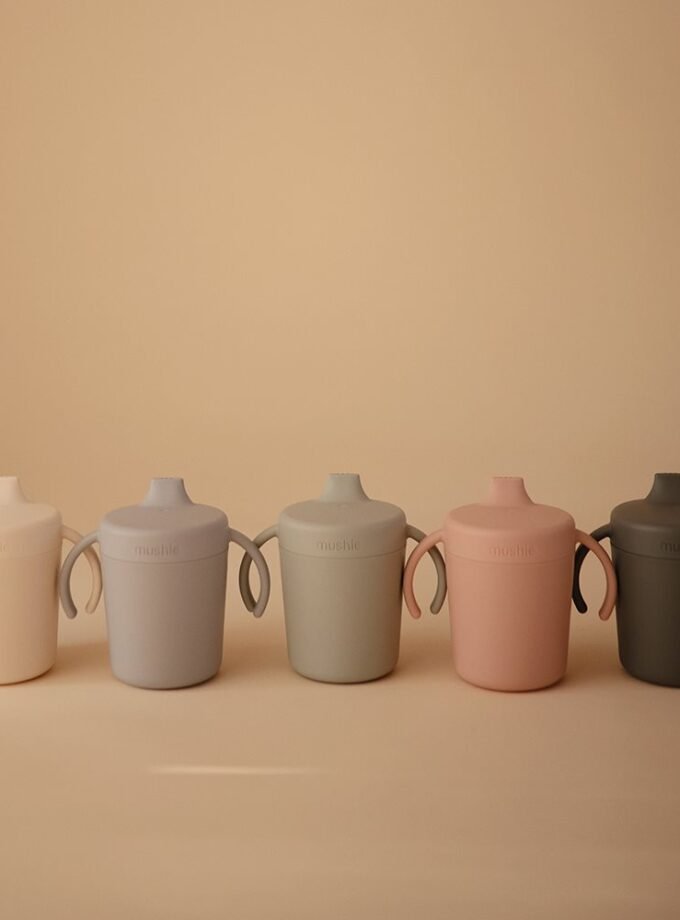 Mushie uždaras puodelis - Blush