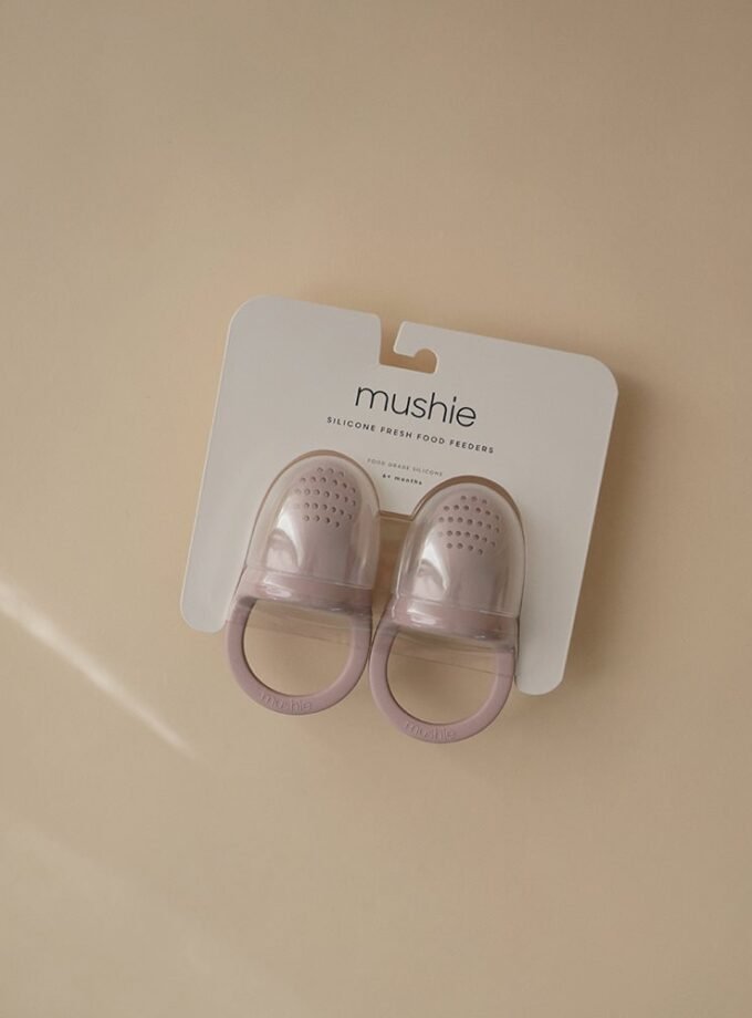 Mushie silikoninis šviežio maisto laikiklis 2 vnt - Soft Lilac