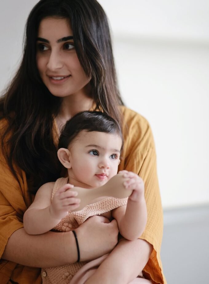 Mushie Silicone Baby Rattle Toy - Blush