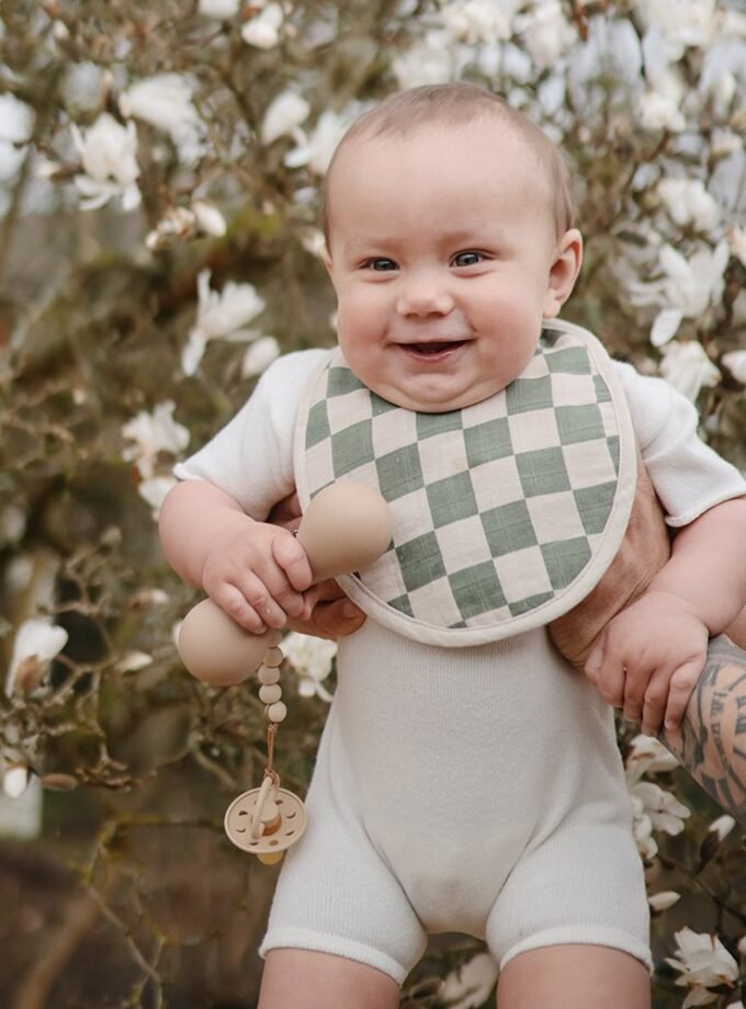 Mushie Silicone Baby Rattle Toy - Natural