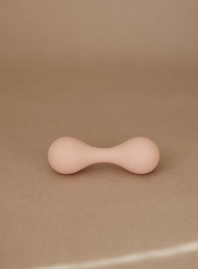 Mushie Silicone Baby Rattle Toy - Blush