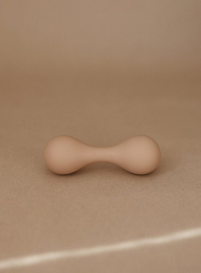 Mushie Silicone Baby Rattle Toy - Natural