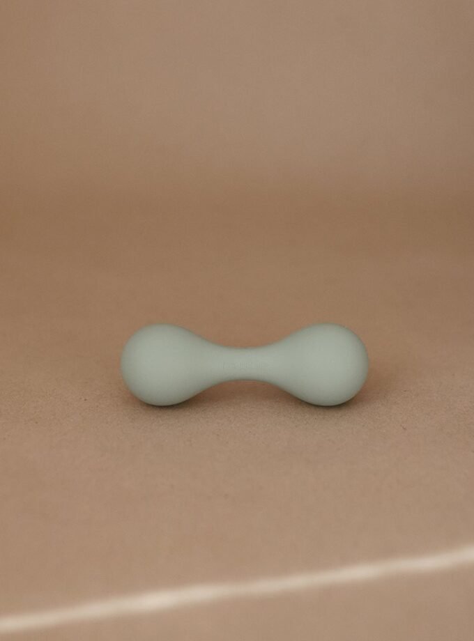 Mushie Silicone Baby Rattle Toy - Cambridge Blue