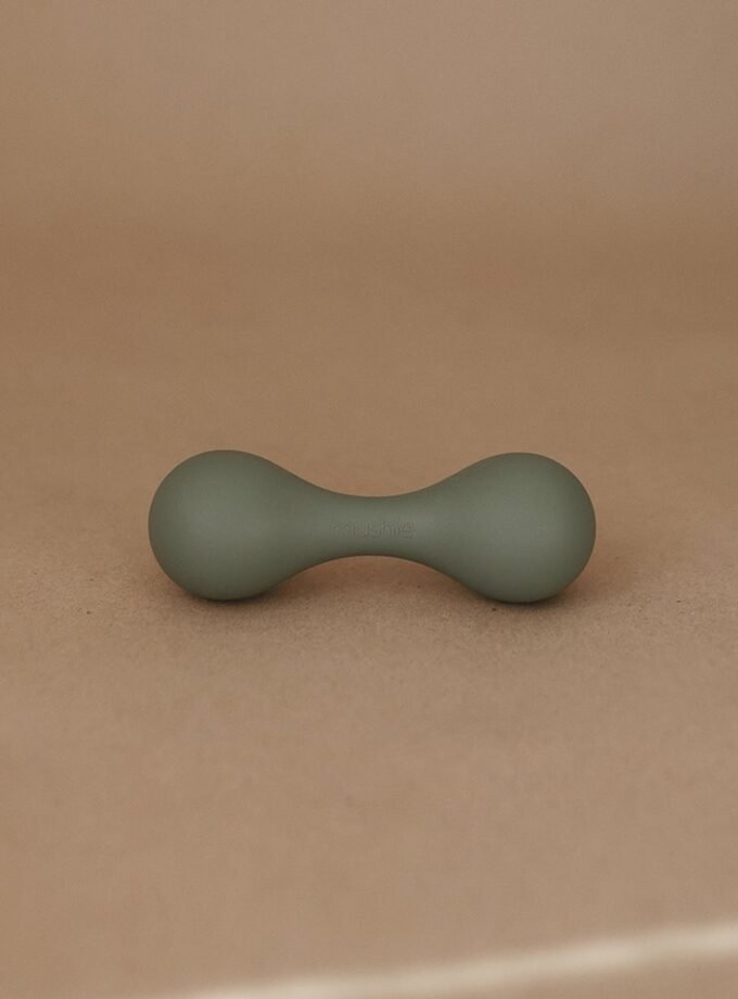 Mushie Silicone Baby Rattle Toy - Dried Thyme