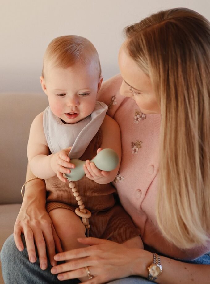 Mushie Silicone Baby Rattle Toy - Tradewinds