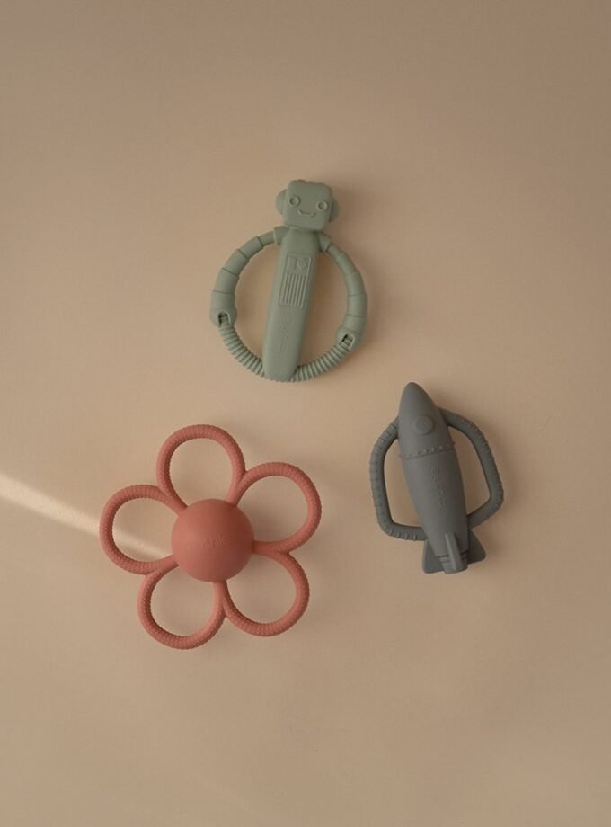 Mushie Rocket Rattle Teether - Tradewinds