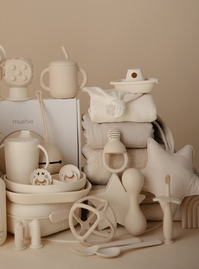 Mushie Silicone Baby Rattle Toy - Tradewinds