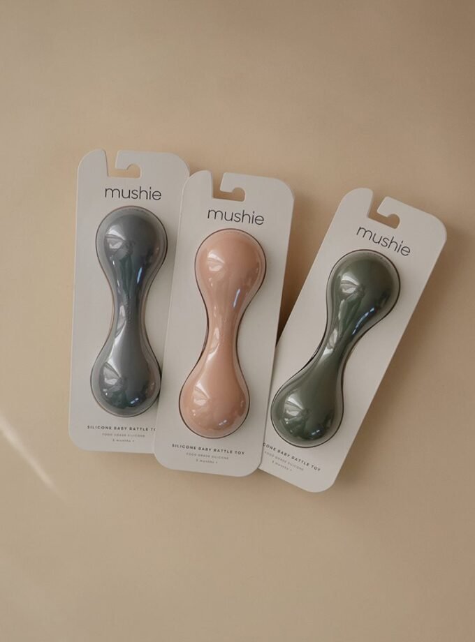 Mushie Silicone Baby Rattle Toy - Tradewinds