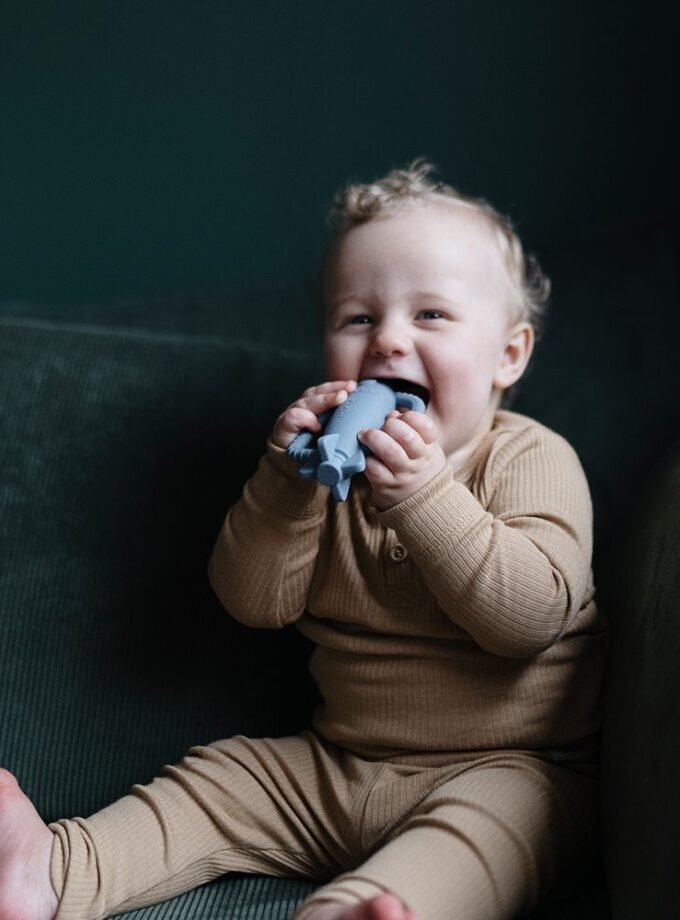 Mushie Rocket Rattle Teether - Tradewinds