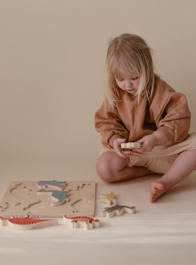 Mushie Wooden Puzzle - Dinosaur