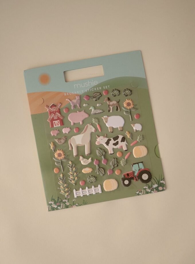 Daugkartinio naudojimo lipdukų rinkinys Mushie – Farm