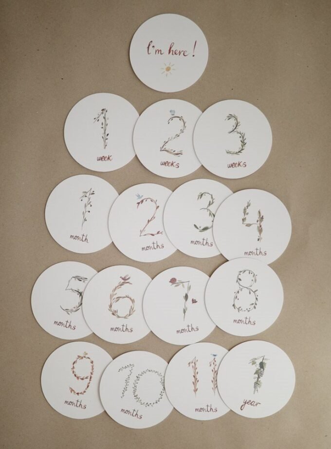 Mushie Milestone kortelės